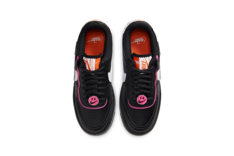 nike air force 1 shadow womens sneakers black pink fuchsia white yellow removable patches shoes footwear sneakerhead