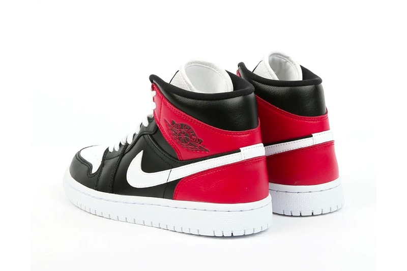 jordan brand air jordan 1 mid michael jordan noble red white black nike sneakers footwear leather classic pam pam london nike