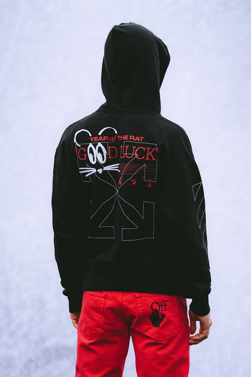 Off-White LUNAR NEW YEAR Collection Hoodie Black Jeans Red