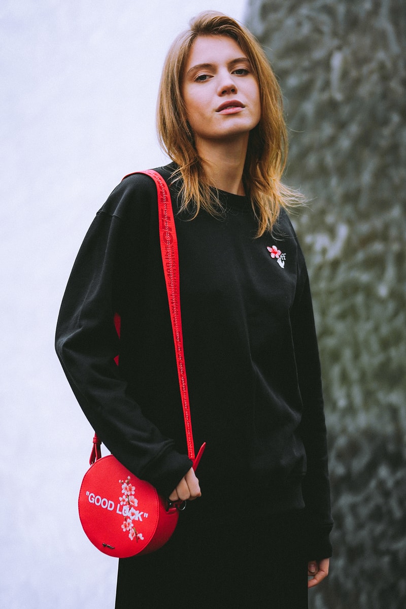 Off-White LUNAR NEW YEAR Collection Circle Bag Red Crewneck Black