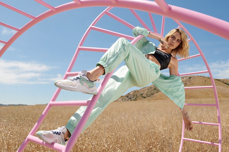 PUMA Rise White-Mist Green-Cantaloupe Campaign Cara Delevingne