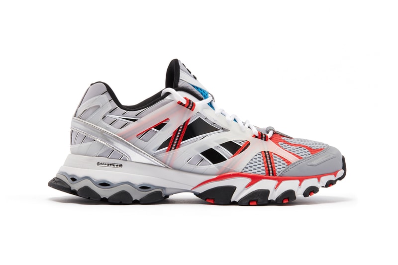 reebok dmx trail shadow premier pack red black blue yellow sneakers