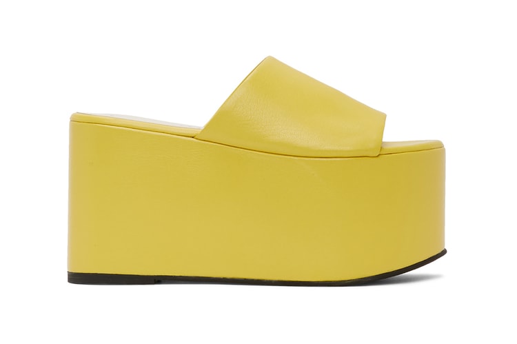 Make a Bold Statement in Simon Miller's Nostalgic Yellow Blackout Platform Sandals