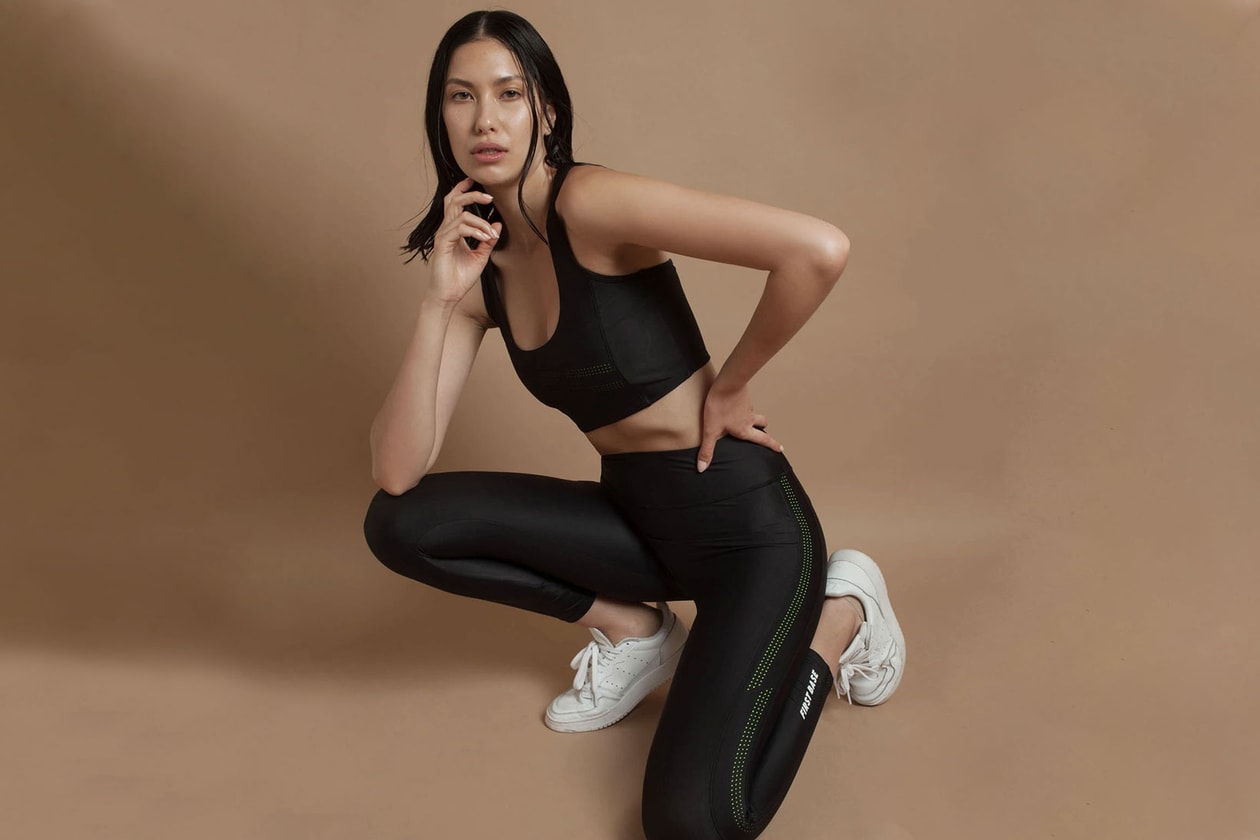sustainable activewear workout gym clothes first base sports bras crop tops leggings