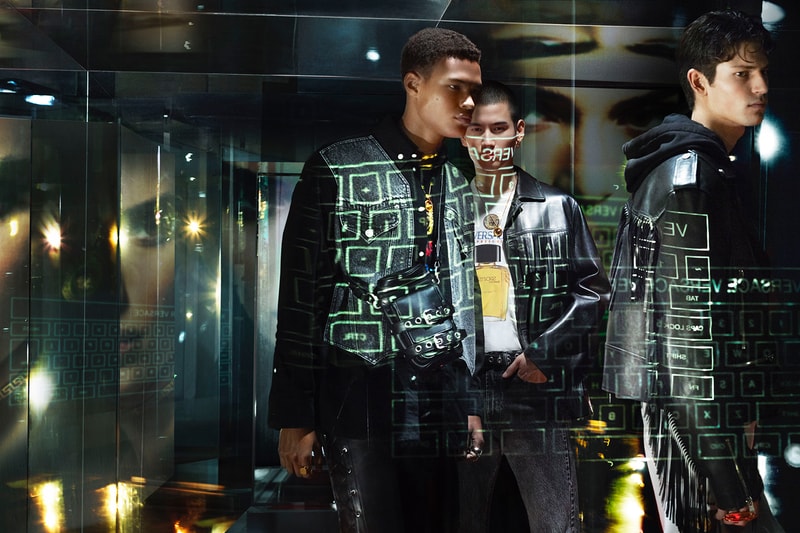 versace spring summer collection campaign jennifer lopez kendall jenner futurisic jungle dress 
