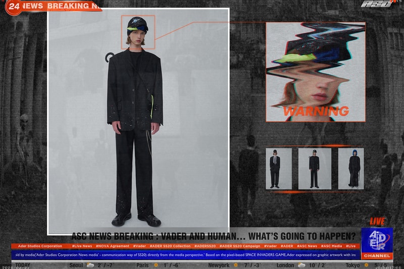 ader error spring summer vader collection space invaders game blazers suits black olive green tshirt shorts pants grey