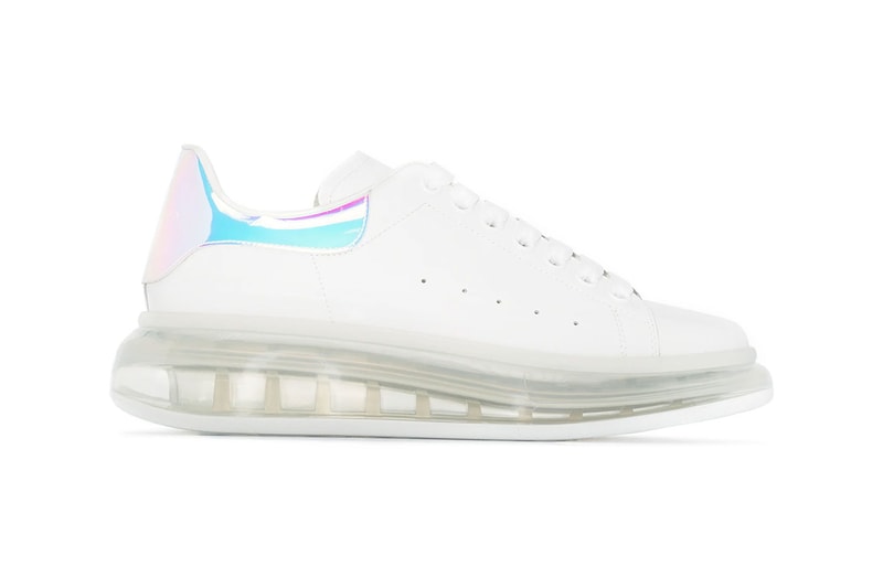alexander mcqueen oversized womens sneakers shoes white iridescent