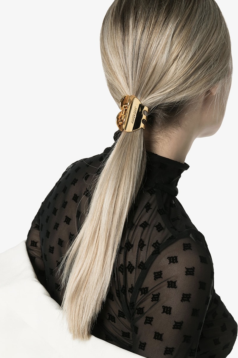 AMBUSH Heart-Shaped Hair Clip Gold Silver Tone Logo