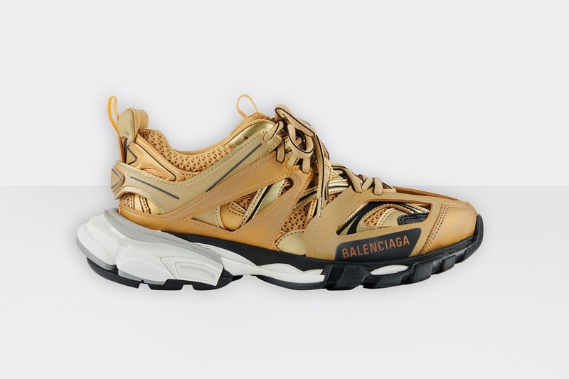 balenciaga track 2 gold sneakers price release white black