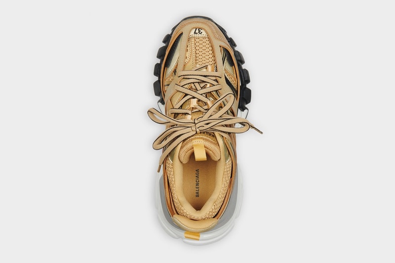 balenciaga track 2 gold sneakers price release white black