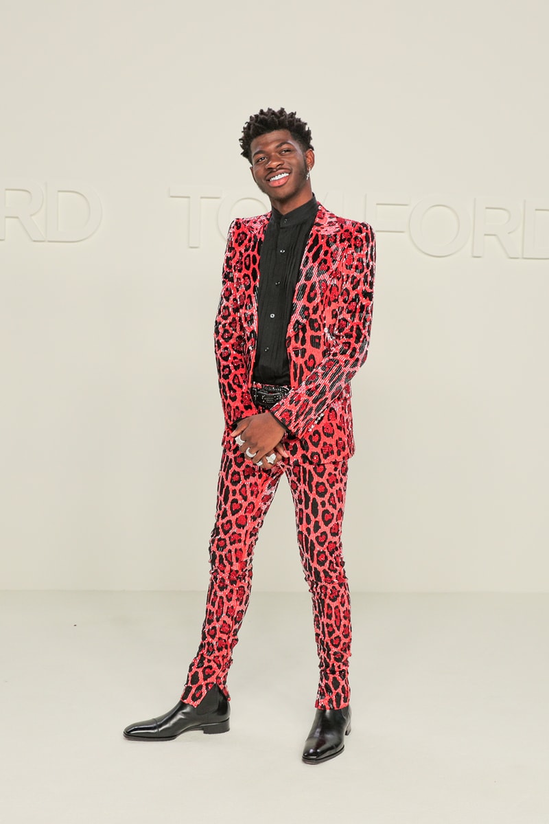 best celebrity style new york fashion week nyfw fall winter lil nas x red suit black boots