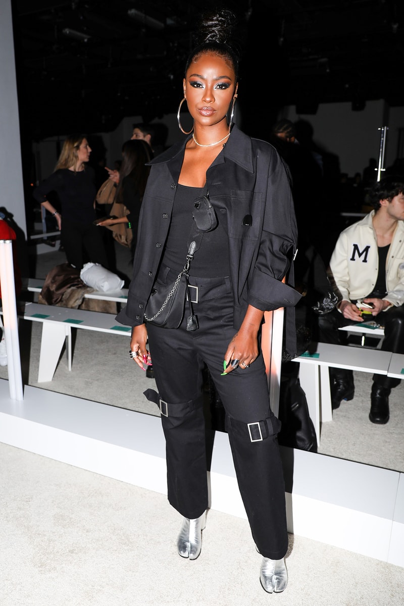 best celebrity style new york fashion week nyfw fall winter justine skye black shirt pants silver tabi boots