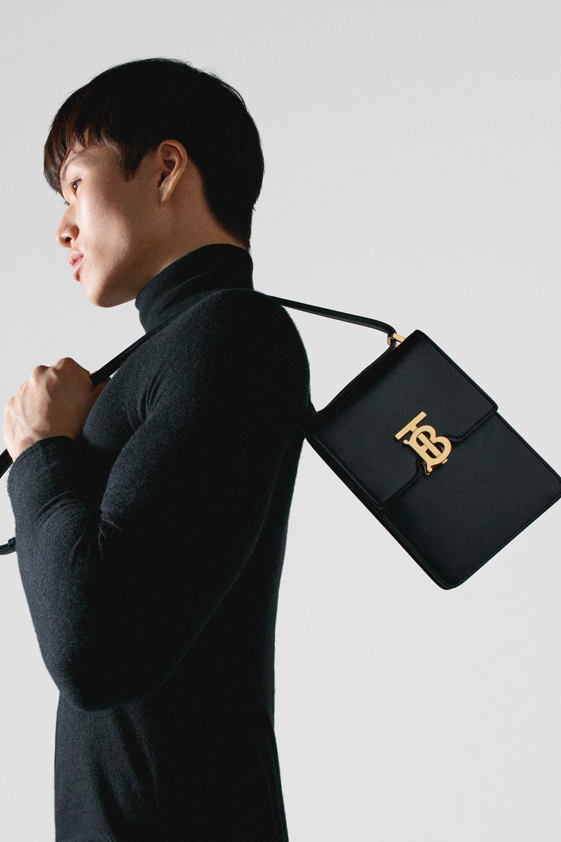 Burberry B Series Black Leather Logo Bag Drop Release Campaign 