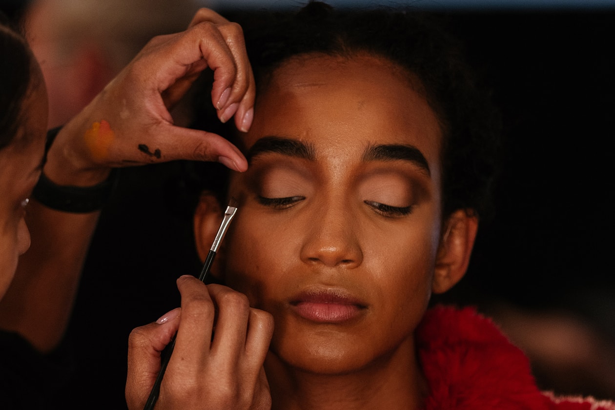 christopher john rogers fall winter new york fashion week nyfw collection backstage makeup hair