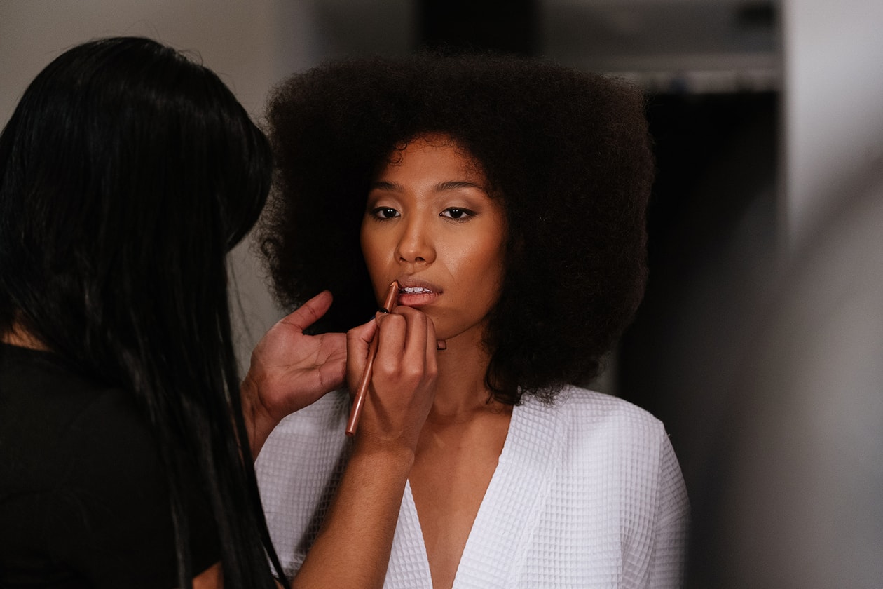 christopher john rogers fall winter new york fashion week nyfw collection backstage makeup hair