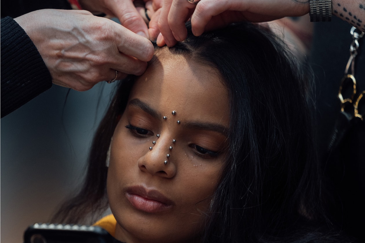 dion lee new york fashion week nyfw fall winter collection backstage makeup hair