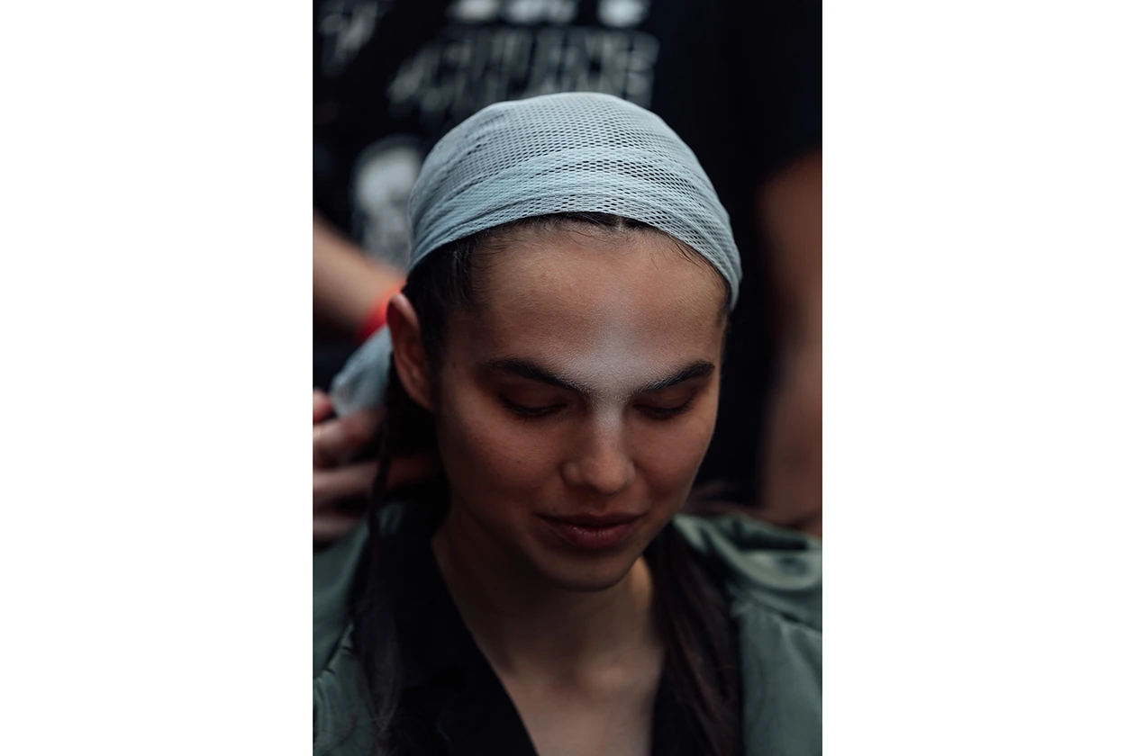 dion lee new york fashion week nyfw fall winter collection backstage makeup hair