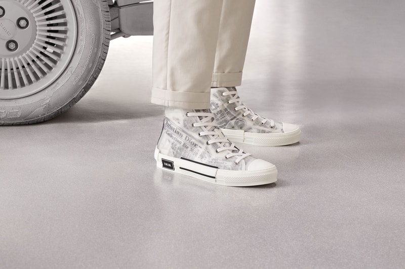 dior newspaper print homme mens kim jones daniel arsham saddle bag b23 sneakers accessories 