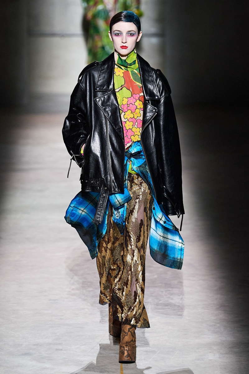Dries Van Noten Fall/Winter 2020 Collection Runway Show Leather Moto Jacket