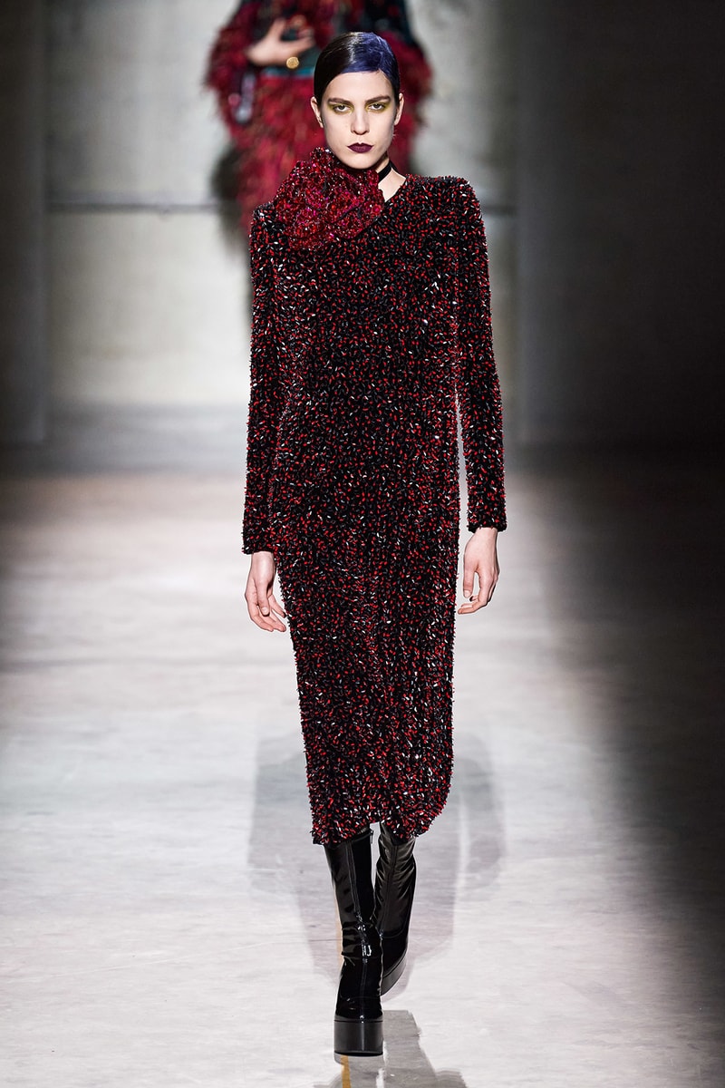 Dries Van Noten Fall/Winter 2020 Collection Runway Show Beaded Dress