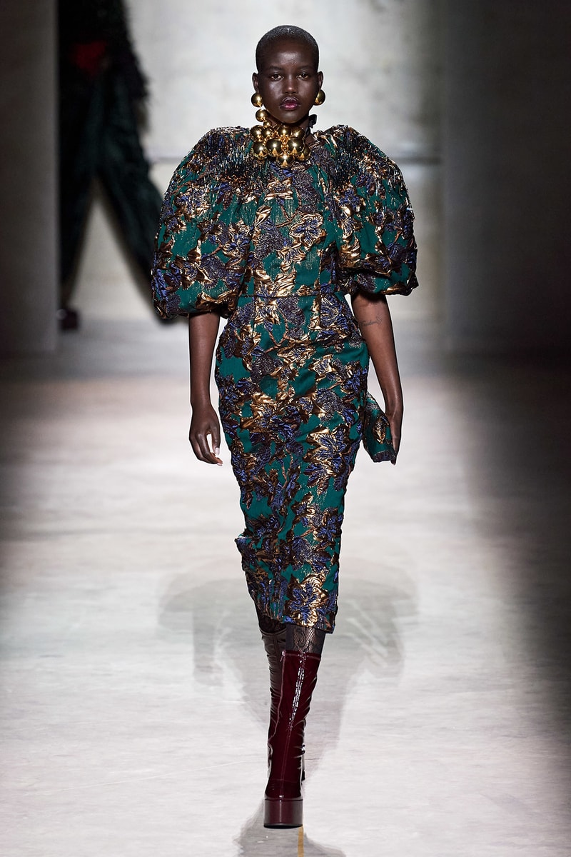 Dries Van Noten Fall/Winter 2020 Collection Runway Show Brocade Dress