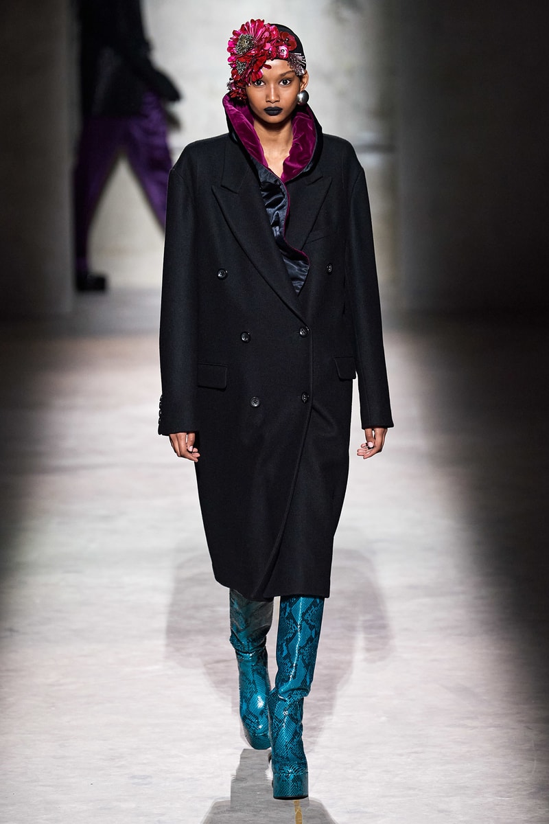 Dries Van Noten Fall/Winter 2020 Collection Runway Show Coat Black