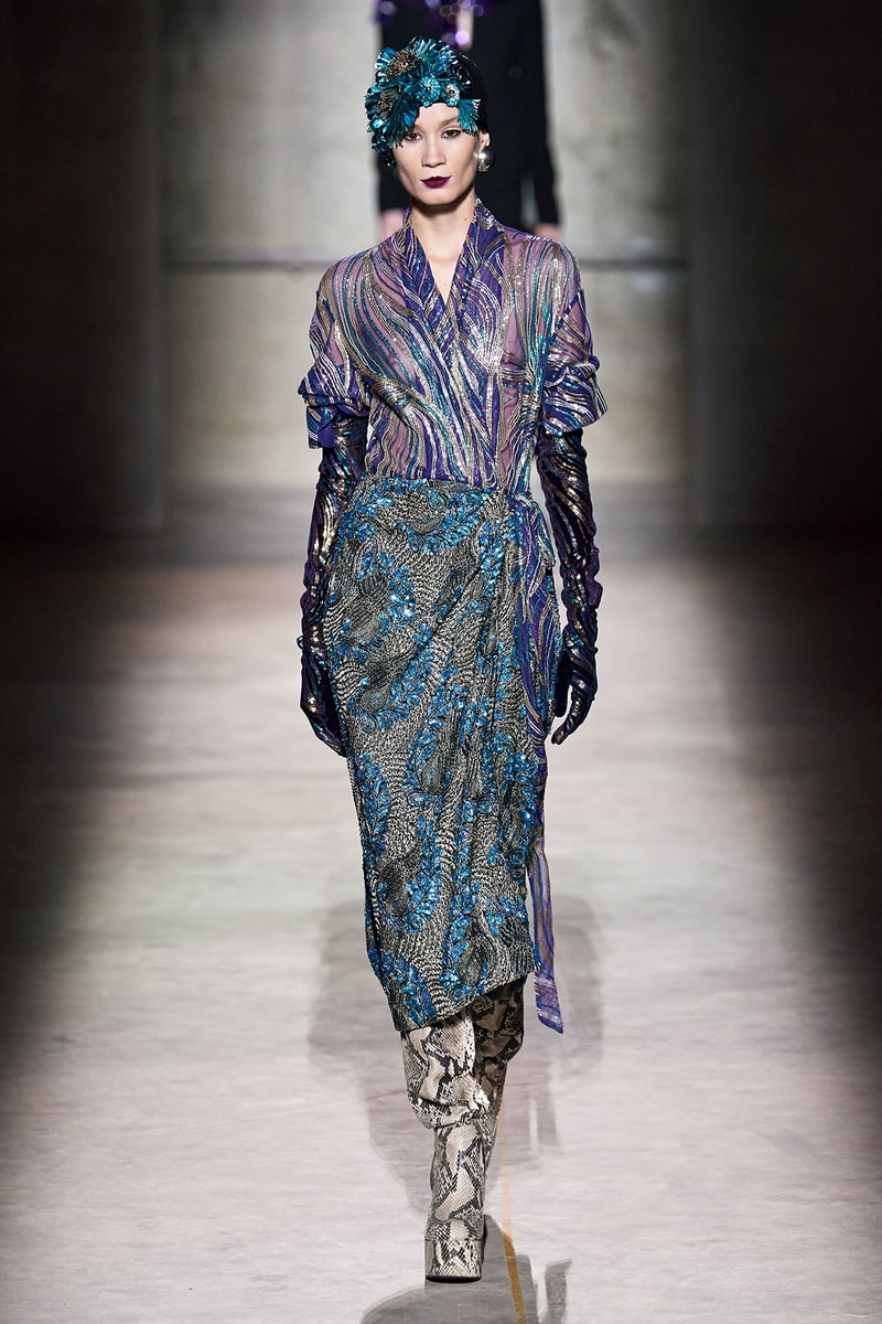 Dries Van Noten Fall/Winter 2020 Collection Runway Show Draped Skirt