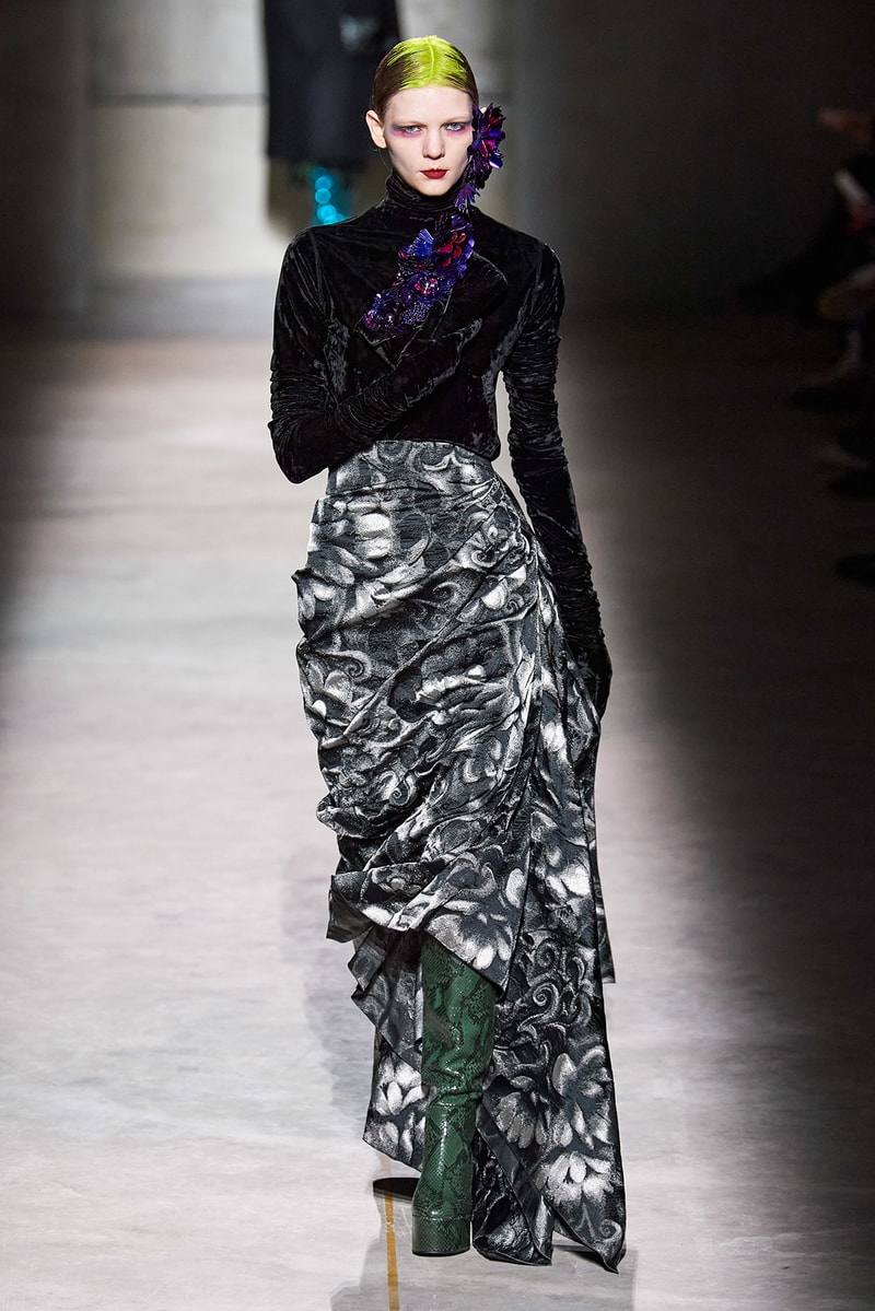 Dries Van Noten Fall/Winter 2020 Collection Runway Show Draped Skirt