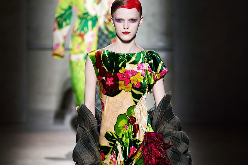 Florals and Feathers Reign Supreme at Dries Van Noten FW20