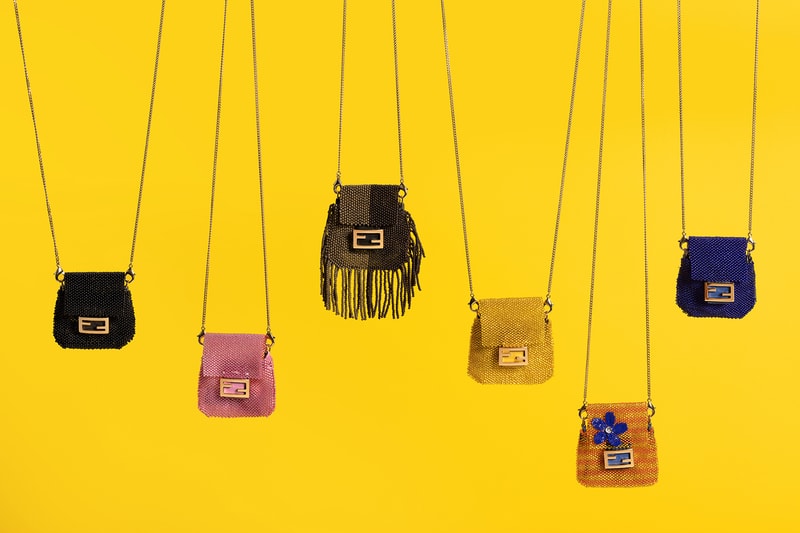 fendi pico baguette designer micro mini bag fringe black pink yellow orange blue