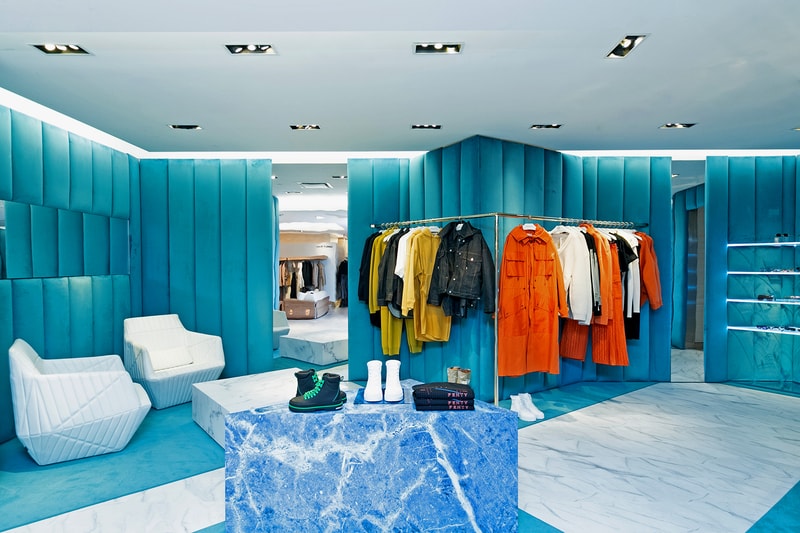 fenty rihanna bergdorf goodman pop up store jed skrzypczak digital art installation