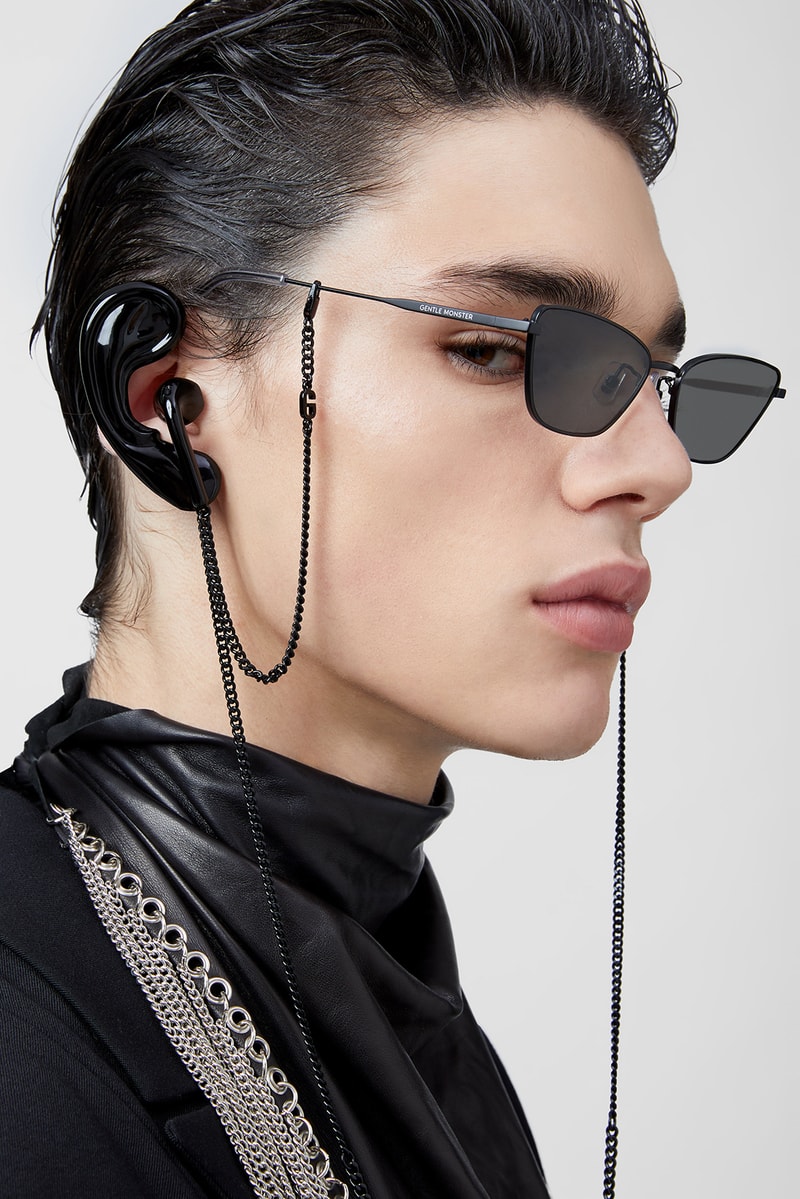 gentle monster eyewear accessories sunglasses shades glasses chains black gold