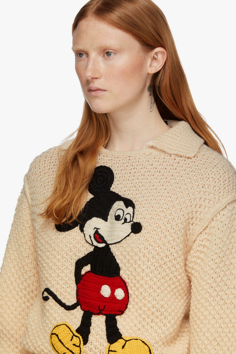 gucci disney collaboration mickey mouse off white ivory wool sweater