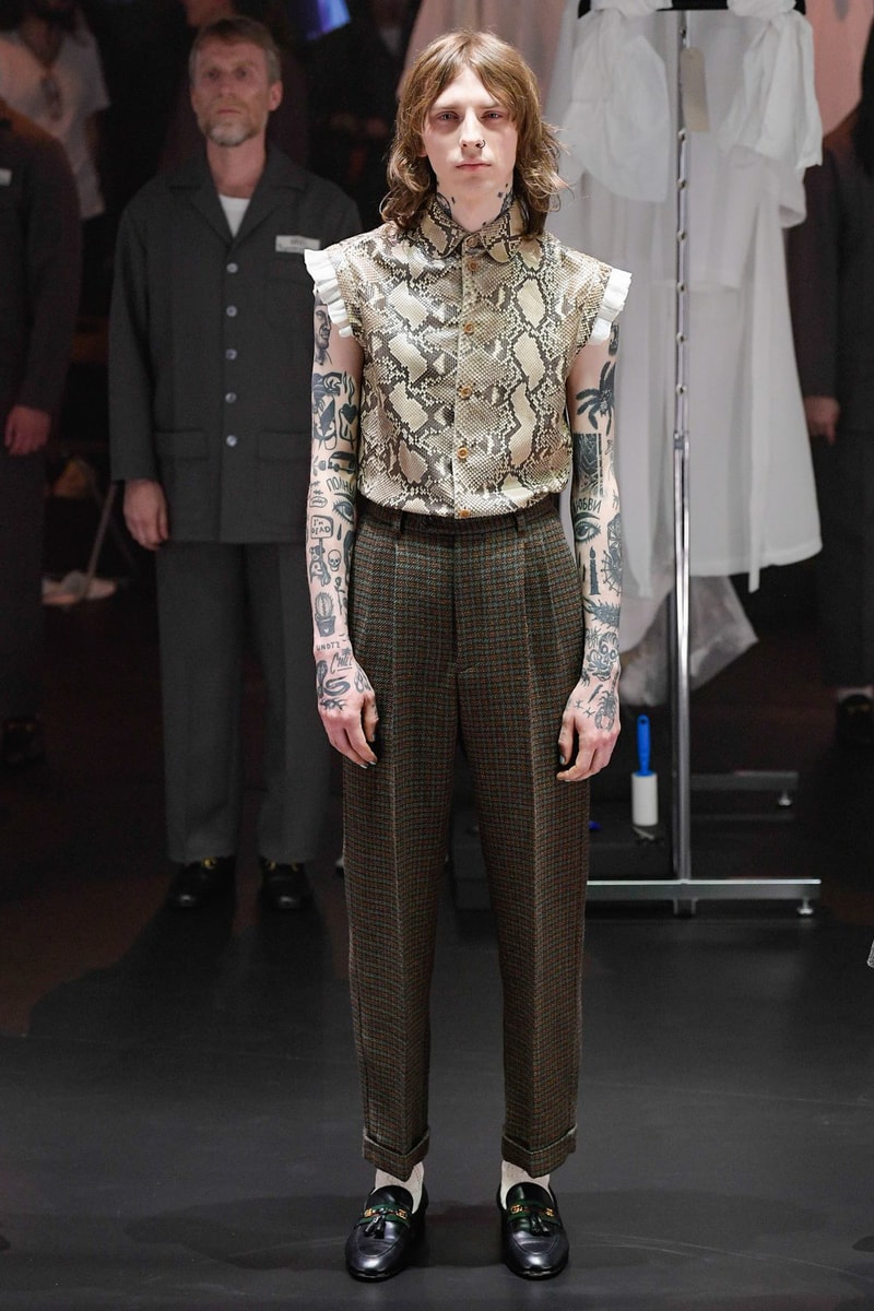Gucci Fall/Winter 2020 Collection Runway Show Shirt Snakeskin