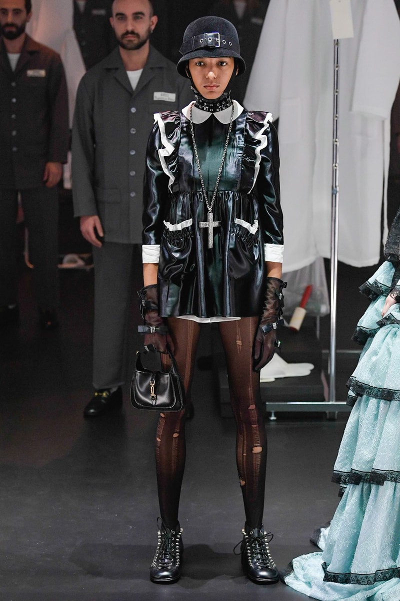 Gucci Fall/Winter 2020 Collection Runway Show Ruffle Dress Black