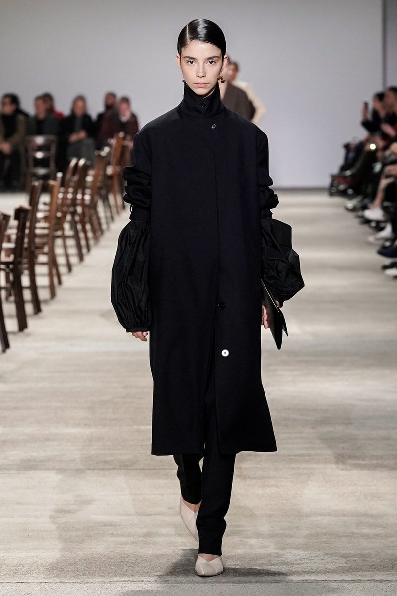 Jil Sander Fall/Winter 2020 Collection Runway Show Coat Black