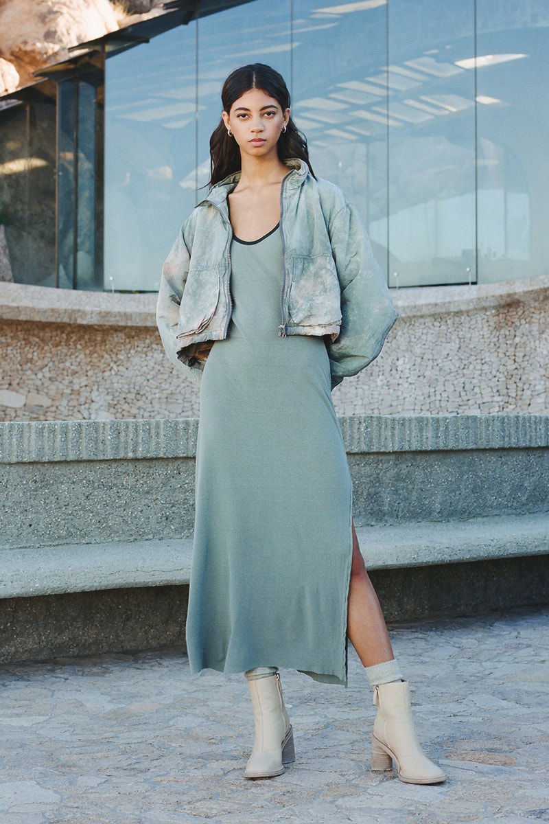 john elliott spring summer collection tank top cargo pants denim jacket dress boots dusty pink green beige joshua tree doolittle house