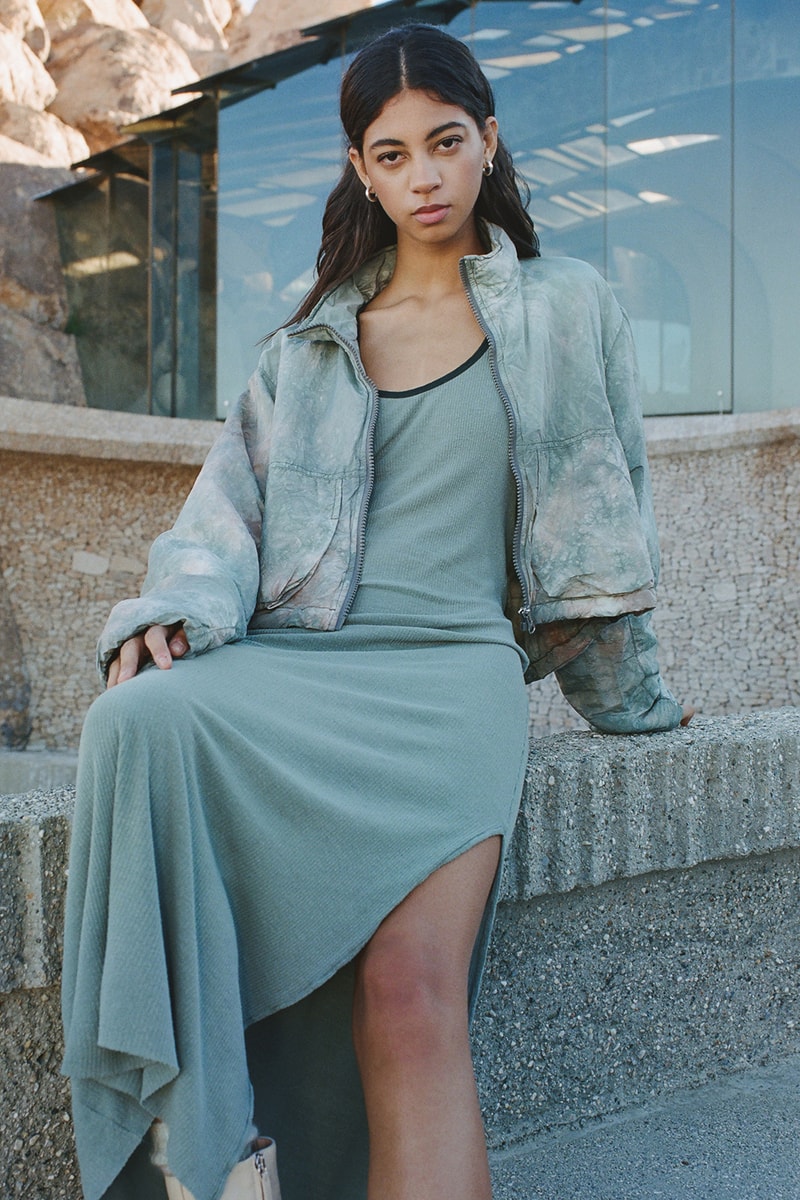 john elliott spring summer collection tank top cargo pants denim jacket dress boots dusty pink green beige joshua tree doolittle house
