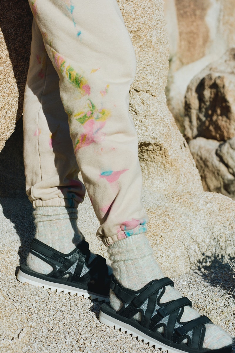 john elliott spring summer collection tank top cargo pants denim jacket dress boots dusty pink green beige joshua tree doolittle house
