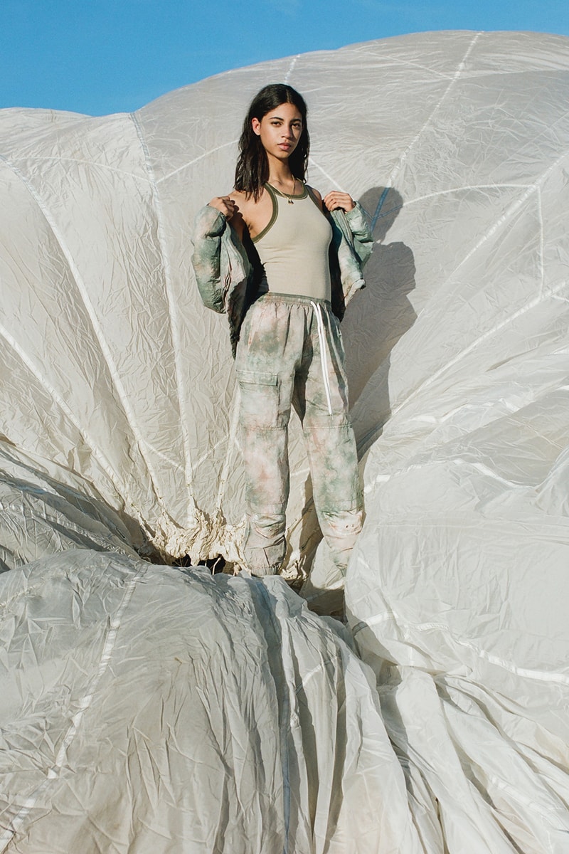 john elliott spring summer collection tank top cargo pants denim jacket dress boots dusty pink green beige joshua tree doolittle house