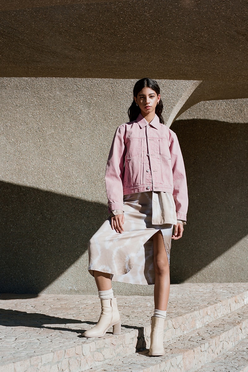 john elliott spring summer collection tank top cargo pants denim jacket dress boots dusty pink green beige joshua tree doolittle house