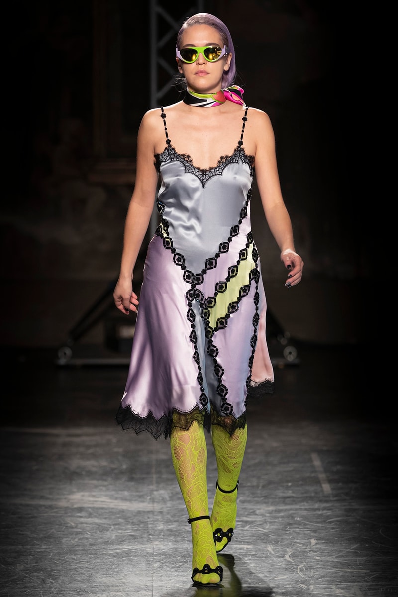 KOCHÉ x Emilio Pucci Fall/Winter 2020 Collection Runway Show Slip Dress Purple Grey