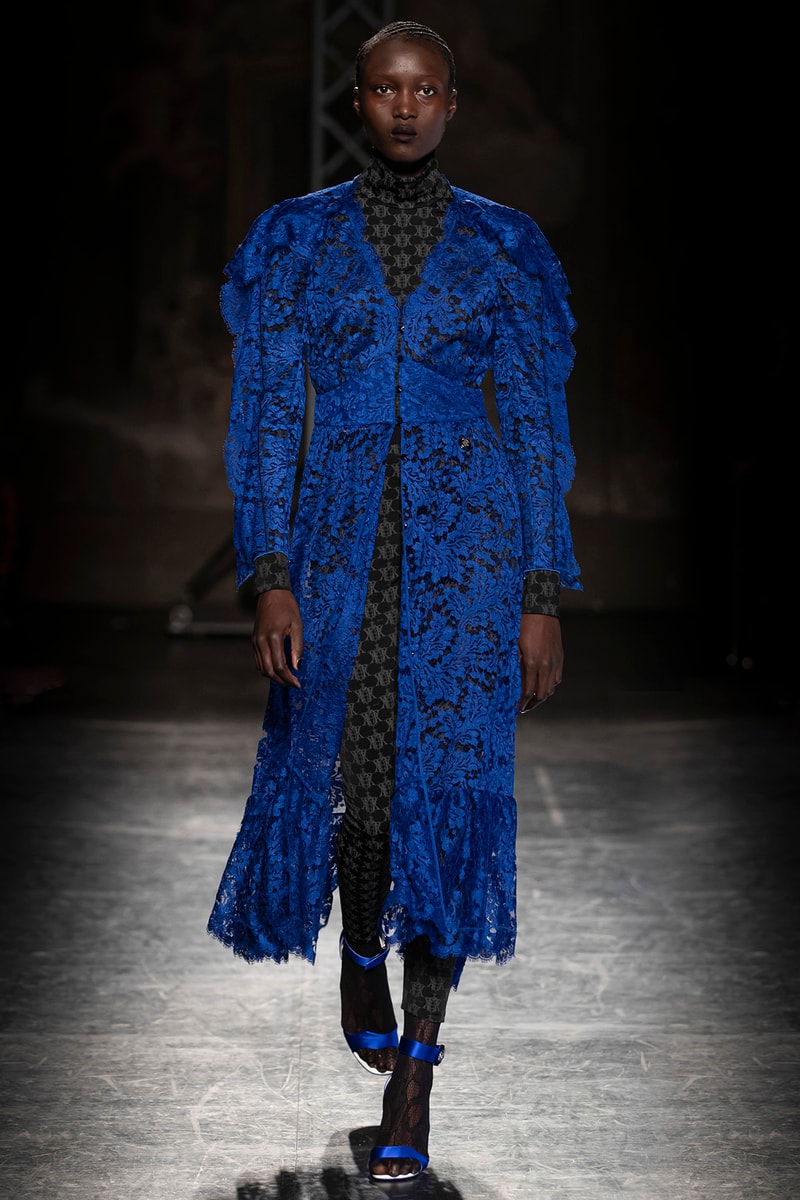 KOCHÉ x Emilio Pucci Fall/Winter 2020 Collection Runway Show Coat Blue