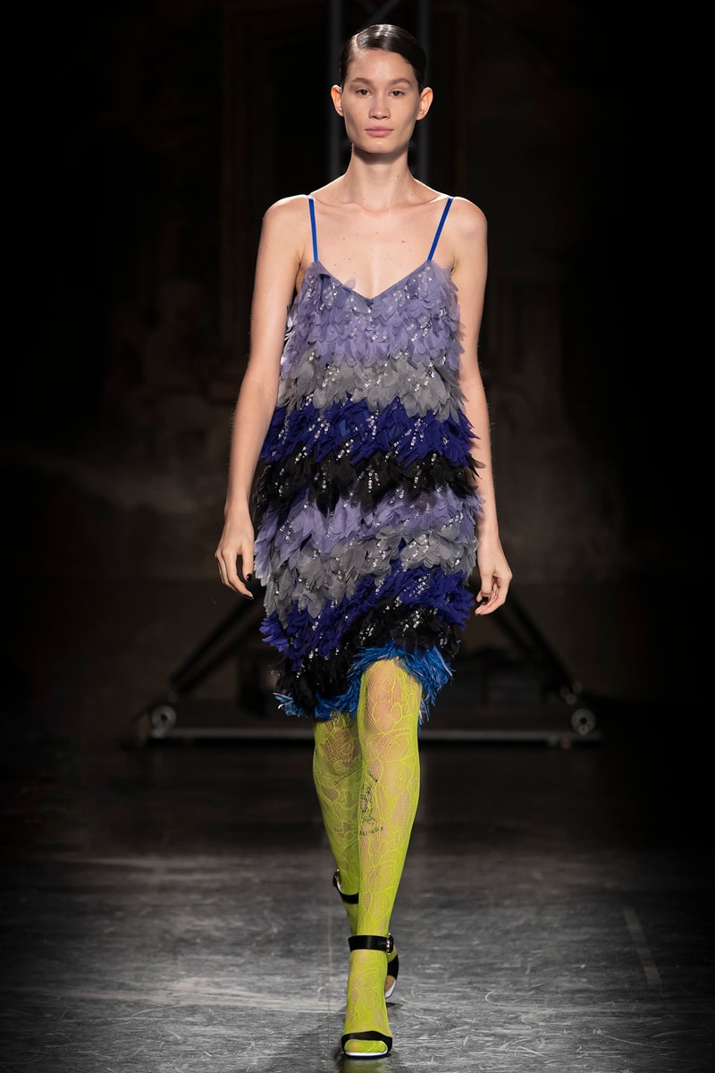 KOCHÉ x Emilio Pucci Fall/Winter 2020 Collection Runway Show Slip Dress Grey