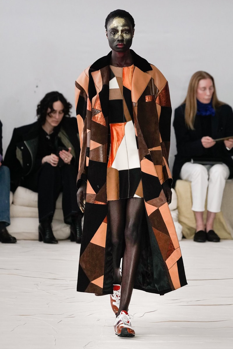 Marni Fall/Winter 2020 Collection Runway Show Patchwork Coat