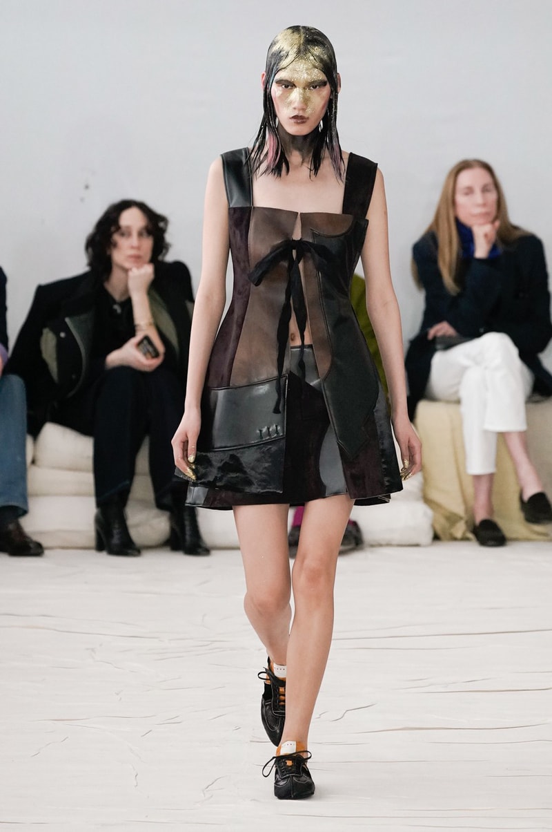Marni Fall/Winter 2020 Collection Runway Show Patchwork Dress