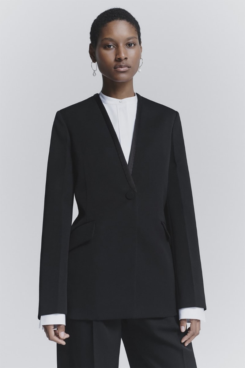 jil sander matchesfashion spring summer collaboration installation lucie luke meier suits black white pants