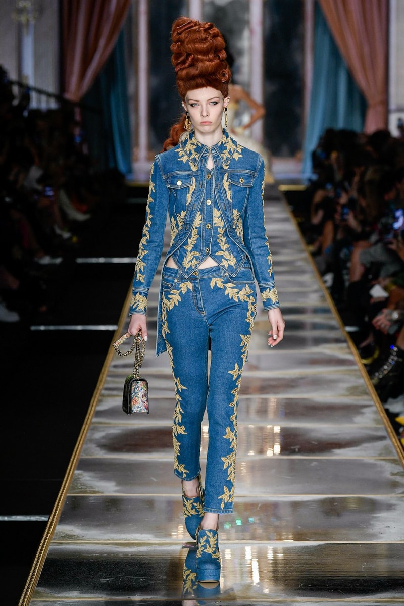 Moschino Fall/Winter 2020 Collection Runway Show Denim Dress Denim Jacket Jeans