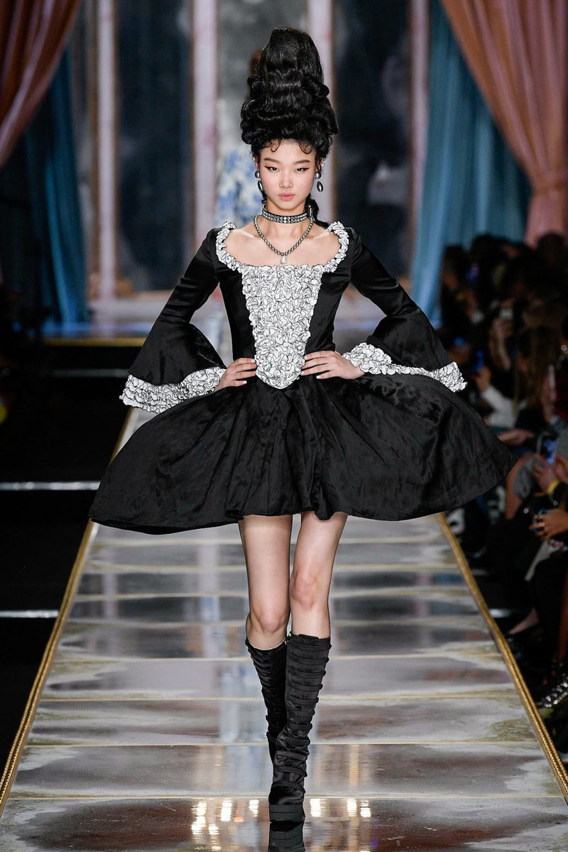 Moschino Fall/Winter 2020 Collection Runway Show Mini Dress Black White