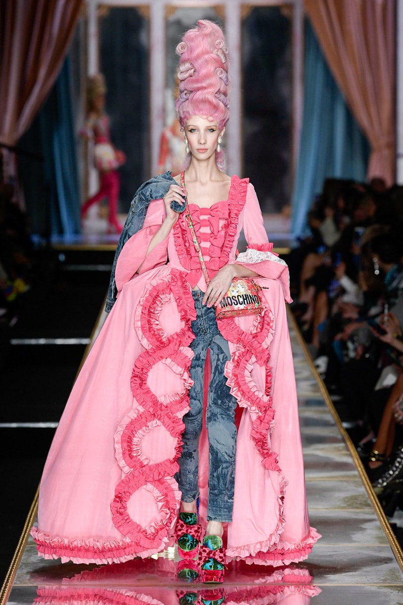 Moschino Fall/Winter 2020 Collection Runway Show Corset Gown Pink